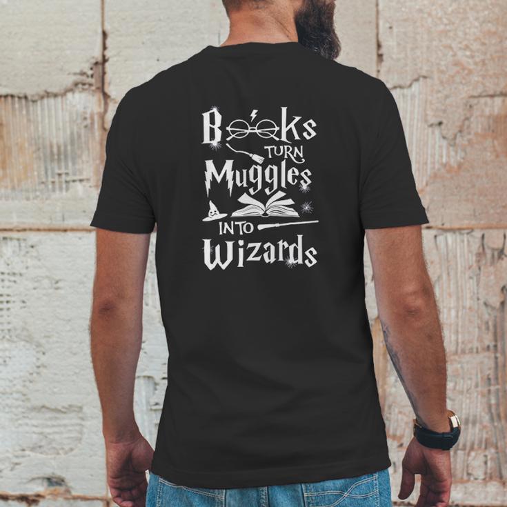 Books Turn Muggles Into Wizards Mens Back Print T-shirt Funny Gifts