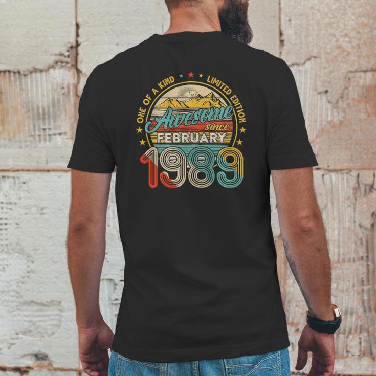 Born In February 1989 32Nd Birthday Gift Retro 32 Years Old Mens Back Print T-shirt Funny Gifts