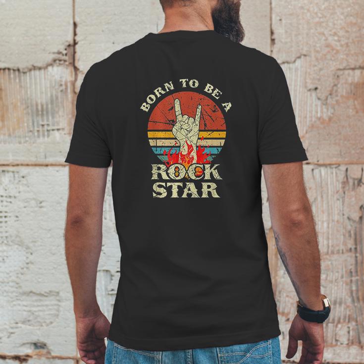 Born To Be Rock Star Hand Horns Vintage Retro Mens Back Print T-shirt Funny Gifts