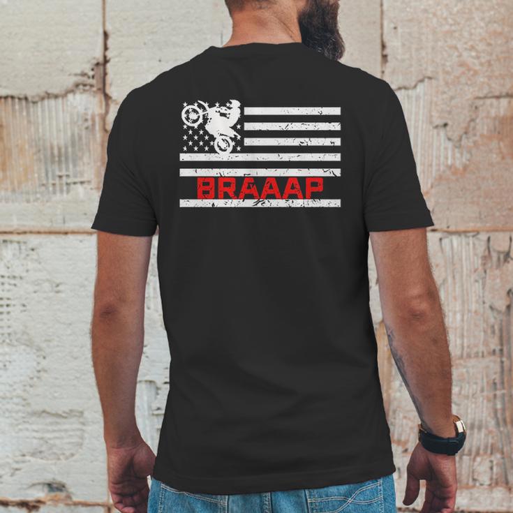 Braaap Vintage Usa American Flag Dirt Bike Mens Back Print T-shirt Funny Gifts