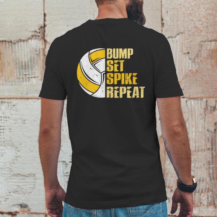 Bump Set Spike Repeat Volleyball Funny Graphic Design Printed Casual Daily Basic Mens Back Print T-shirt Funny Gifts