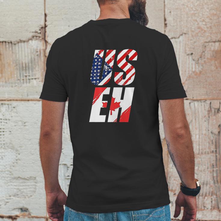 Canada Usa Flag Useh Canadian Flag Mens Back Print T-shirt Funny Gifts