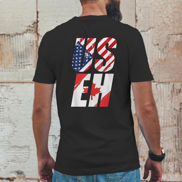 Canadian Flag American Usa Useh Canada Mens Back Print T-shirt Funny Gifts