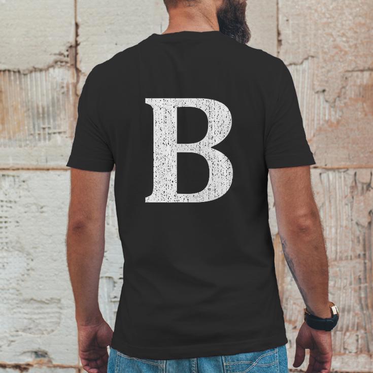 Capital Letter B Shirt Monogram Initial Mens Back Print T-shirt Funny Gifts