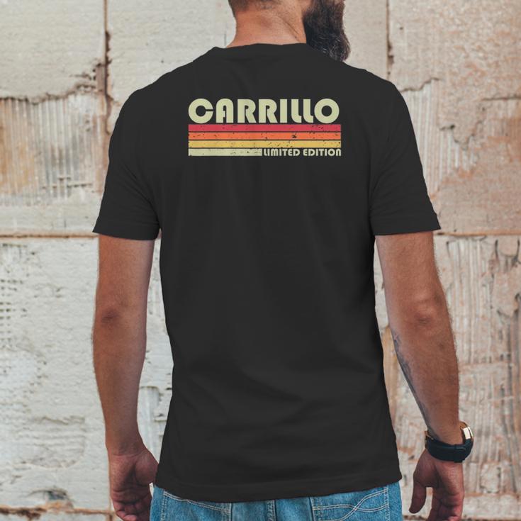 Carrillo Surname Funny Retro Vintage 80S Birthday Reunion Mens Back Print T-shirt Funny Gifts