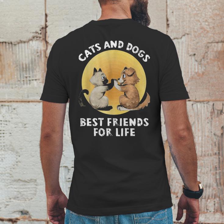 Cats And Dogs Best Friend For Life Mens Back Print T-shirt Funny Gifts