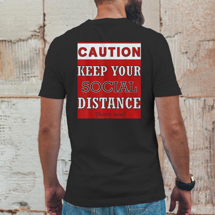 Caution Keep Your Social Distance Social Distancing Funny Mens Back Print T-shirt Funny Gifts