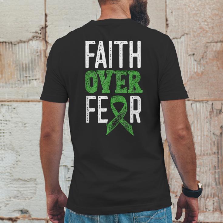 Cerebral Palsy Awareness Month Faith Over Fear Brain Damage Mens Back Print T-shirt Funny Gifts