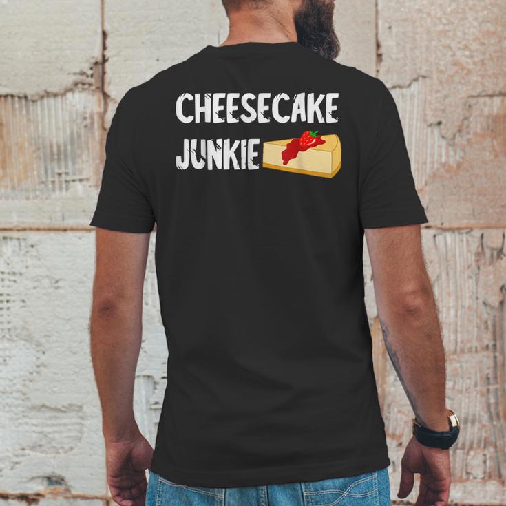 Cheesecake Junkie Sweet Cheese Cake Dessert Food Foodie Mens Back Print T-shirt Funny Gifts