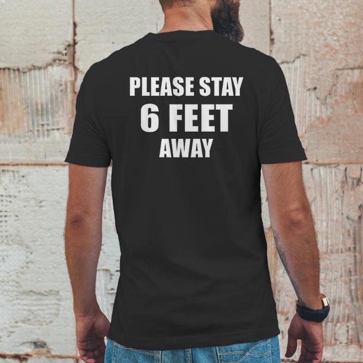 Circular Please Stay 6 Feet Away Social Distancing Mens Back Print T-shirt Funny Gifts