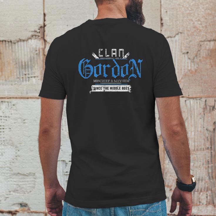 Clan Gordon Mischief And Mayhem Since The Middle Ages Mens Back Print T-shirt Funny Gifts