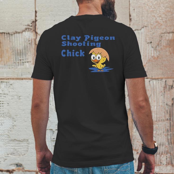 Clay Pigeon Shooting Chick Mens Back Print T-shirt Funny Gifts