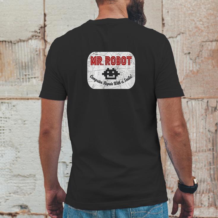 Computer Repair With A Smile Mr Robot Mens Back Print T-shirt Funny Gifts