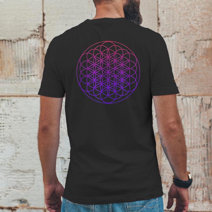 Cool Sacred Geometry Geometric Repeating Circles Trippy Yoga Mens Back Print T-shirt Funny Gifts