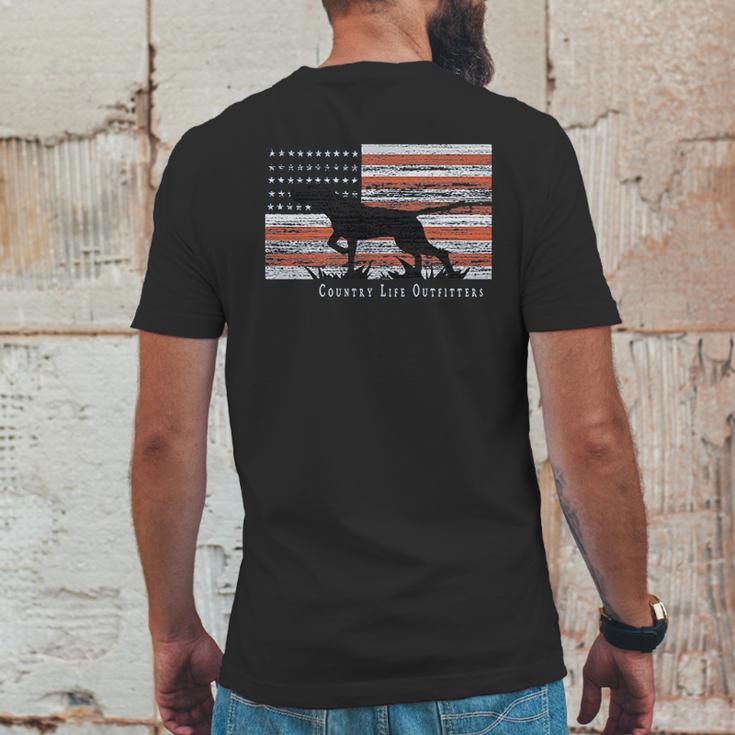 Country Life Outfitters Pointer Dog American Flag Mens Back Print T-shirt Funny Gifts