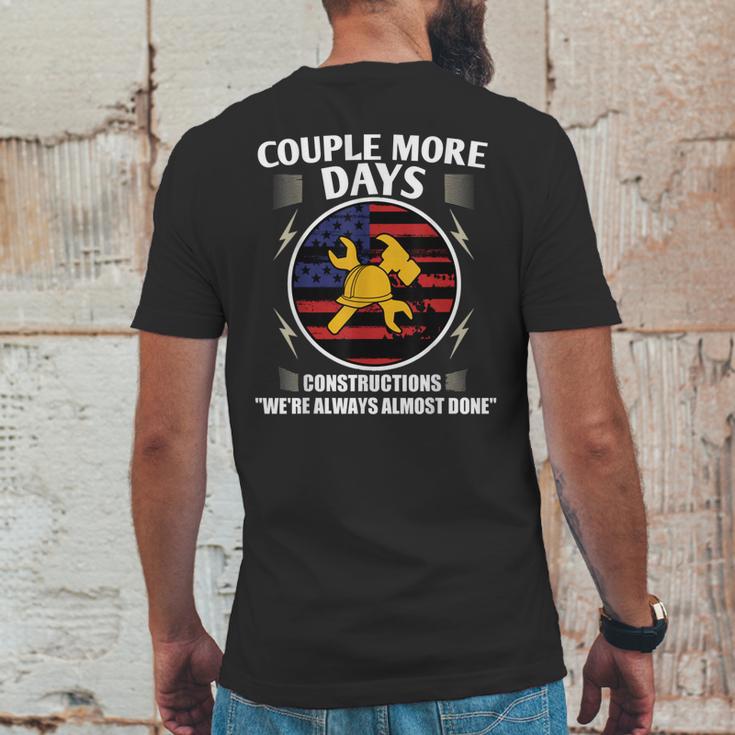 Couple More Days Construction We’Re Always Almost Done 9 Mens Back Print T-shirt Funny Gifts