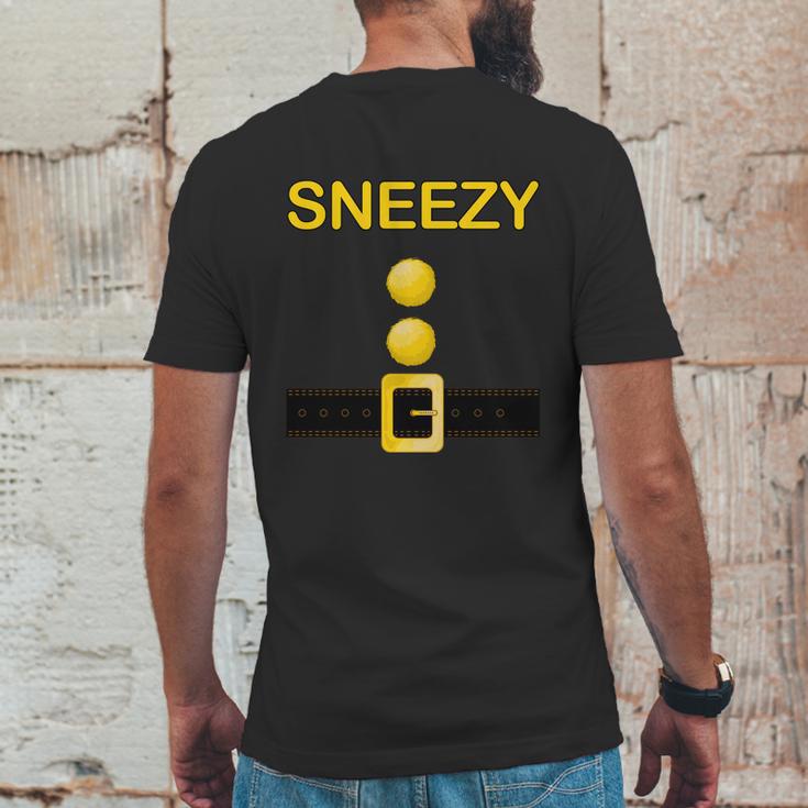 Cute Halloween Funny Halloween Day Sneezy Dwarf Costume Mens Back Print T-shirt Funny Gifts