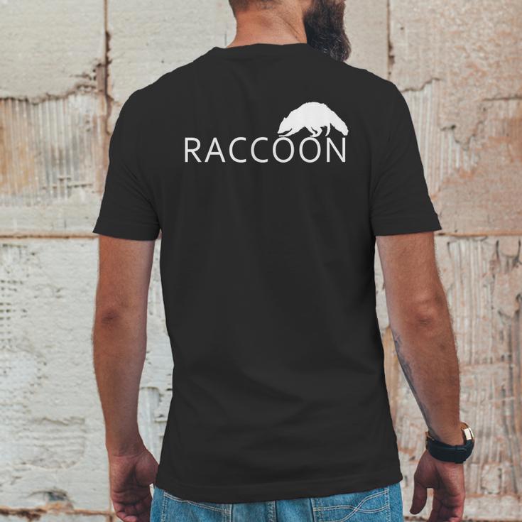 Cute Raccoon Logo Mens Back Print T-shirt Funny Gifts