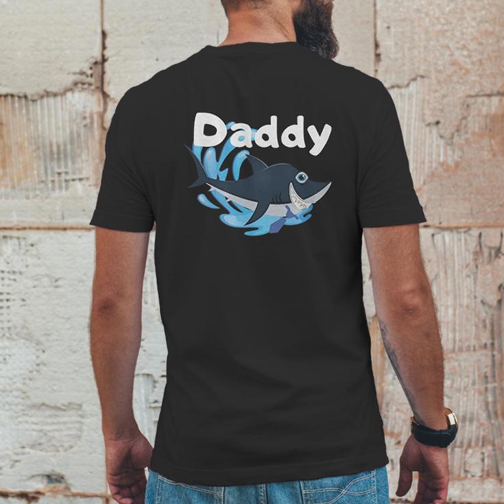 Daddy Shark Cartoon Gift Dad Birthday Gifts Mens Back Print T-shirt Funny Gifts