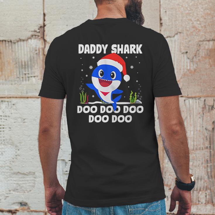 Men Daddy Shark With Santa Claus Hat Family Pajama Mens Back Print T-shirt Funny Gifts