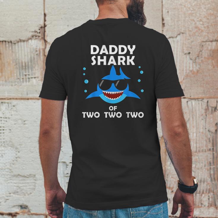 Daddy Shark Of Two Mens Back Print T-shirt Funny Gifts