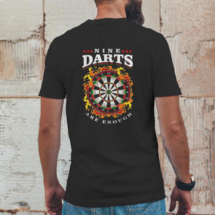 Dart Nine Darts Are Enough Dartboard In Flames Mens Back Print T-shirt Funny Gifts