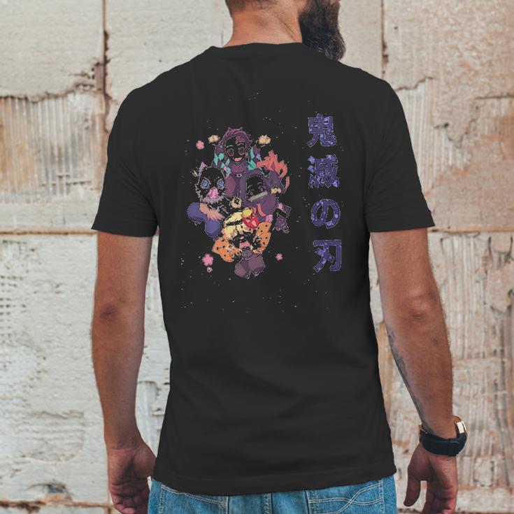 Demon Slayer Kimetsu No Yaiba Nezuko Zenitsu Tanjiro Inosuke Mens Back Print T-shirt Funny Gifts