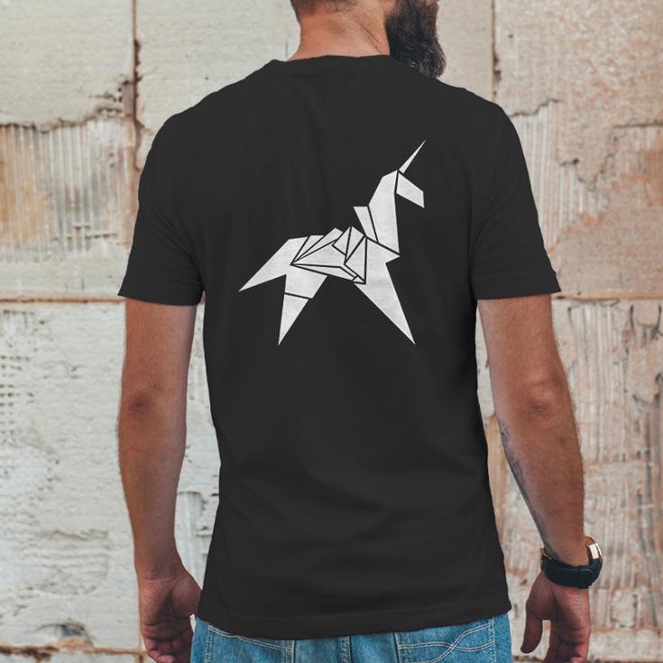 Design By Humans Origami Unicorn Graphic Mens Back Print T-shirt Funny Gifts