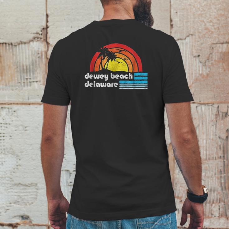 Dewey Beach Delaware Retro 80S Surfer Vibe Mens Back Print T-shirt Funny Gifts