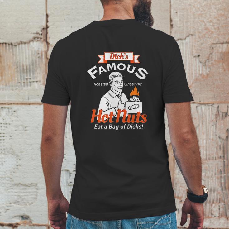 Dicks Famous Hot Nuts Eat Mens Back Print T-shirt Funny Gifts