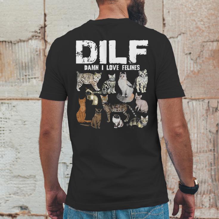 Dilf Damn I Love Felines Cat Lover Mens Back Print T-shirt Funny Gifts