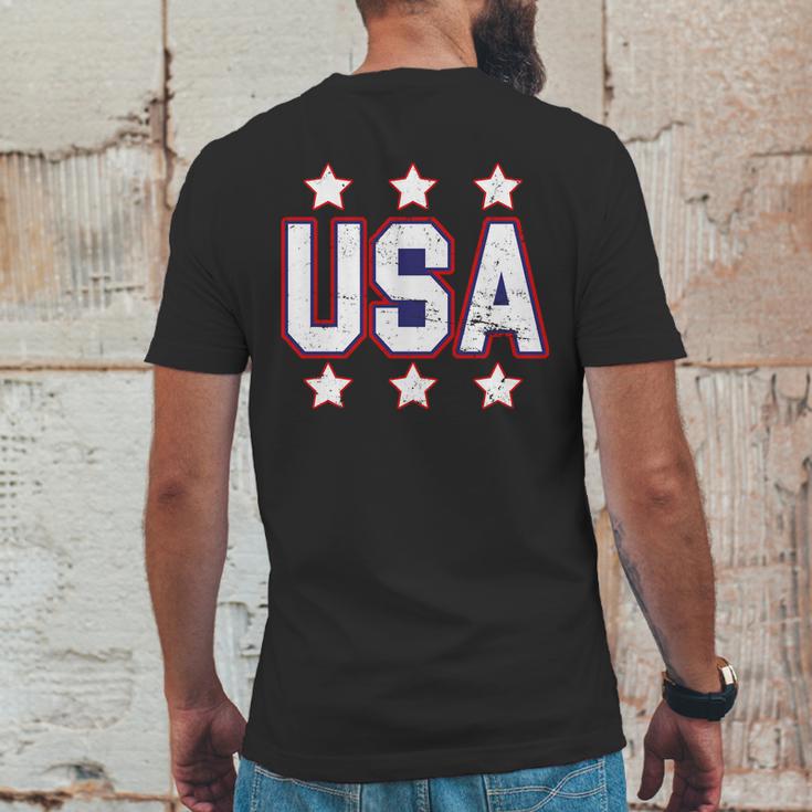 Distressed Usa Patriotic Logo Mens Back Print T-shirt Funny Gifts