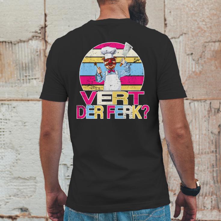 Distressed Vert Der Ferk Retro Chef Mens Back Print T-shirt Funny Gifts