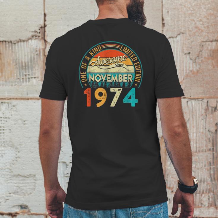 Distressed Vintage Awesome Since November 1974 47 Years Old Mens Back Print T-shirt Funny Gifts