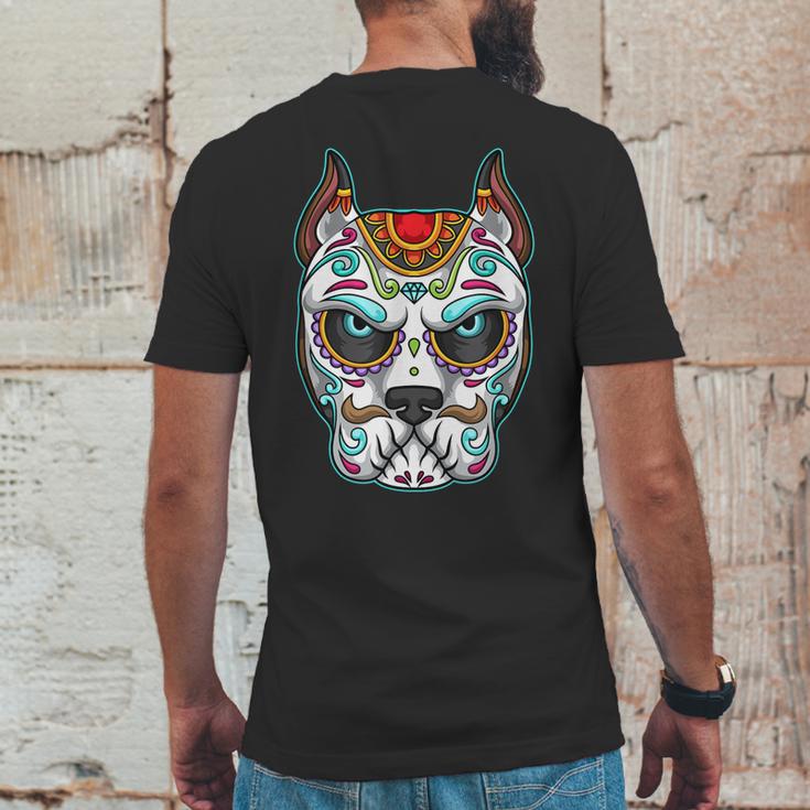 Dog Sugar Skull Funny Day Of The Dead Matching Group Mens Back Print T-shirt Funny Gifts