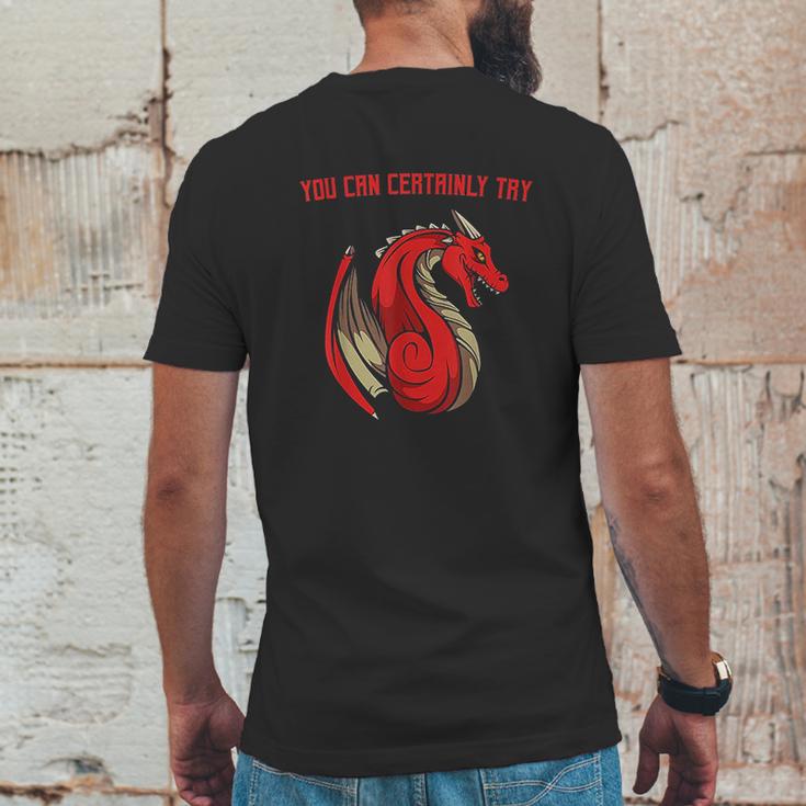 Dragon Fire You Can Certainly Try Dungeons Master Mens Back Print T-shirt Funny Gifts