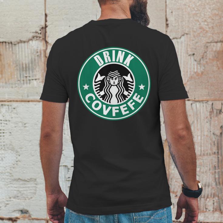 Drink Covfefe Funny Parody Logo Mens Back Print T-shirt Funny Gifts