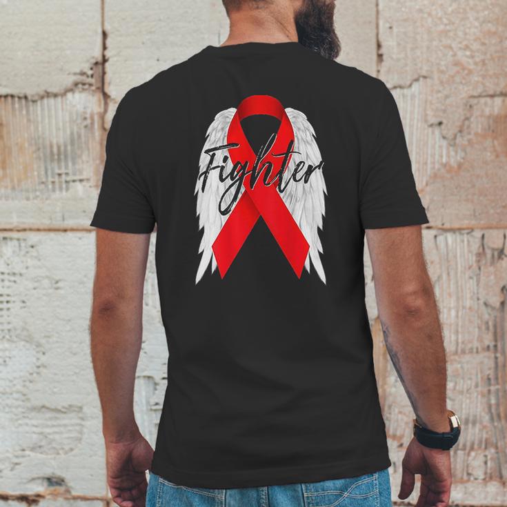 Drug Addiction Survivor Red Ribbon Recovery Mens Back Print T-shirt Funny Gifts