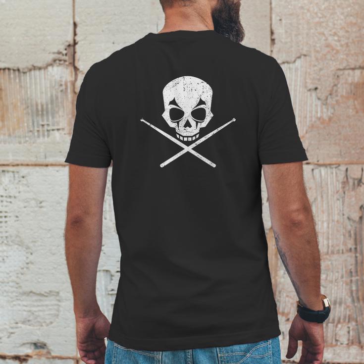 Drummer Drum Sticks Skull Black Metal Mens Back Print T-shirt Funny Gifts