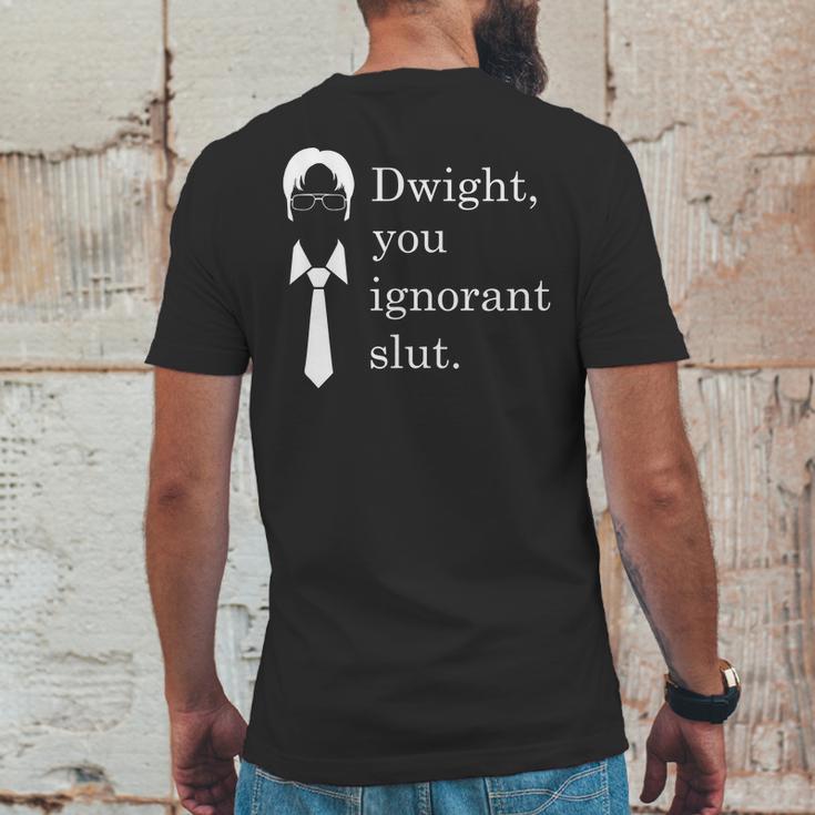 Dwight You Ignorant Slut White Simple Mens Back Print T-shirt Funny Gifts