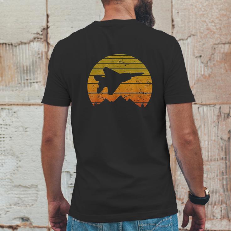 Eagle Jet Fighter Sunrise Vintage Retro Pilot Mens Back Print T-shirt Funny Gifts