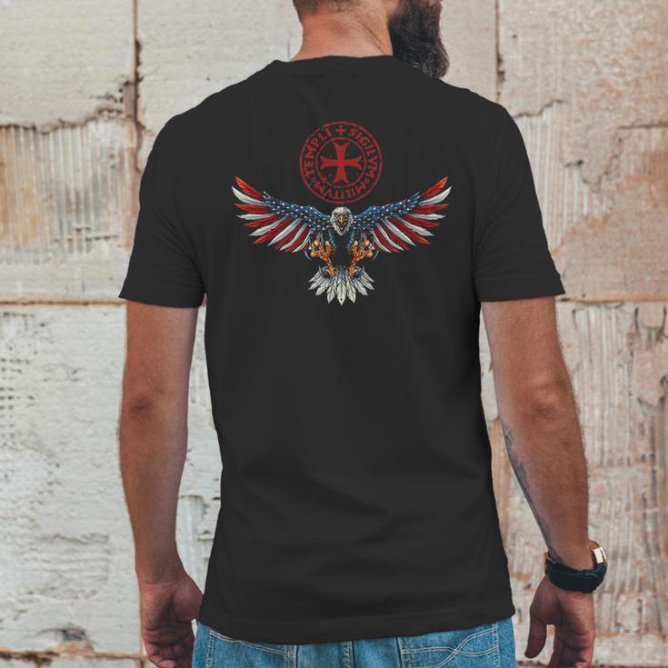 Eagle And Symbol Of Knights Templar Mens Back Print T-shirt Funny Gifts