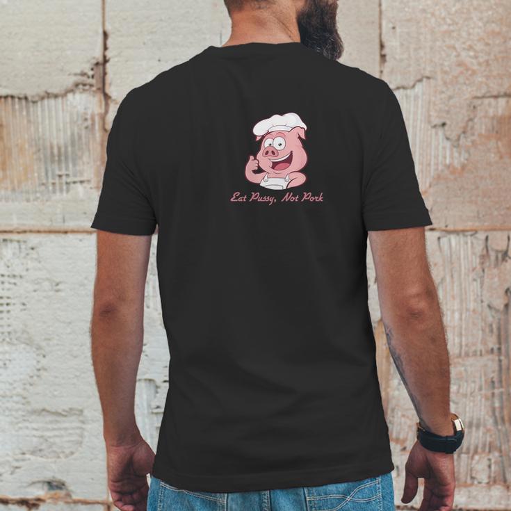 Eat Pussy Not Pork Mens Back Print T-shirt Funny Gifts