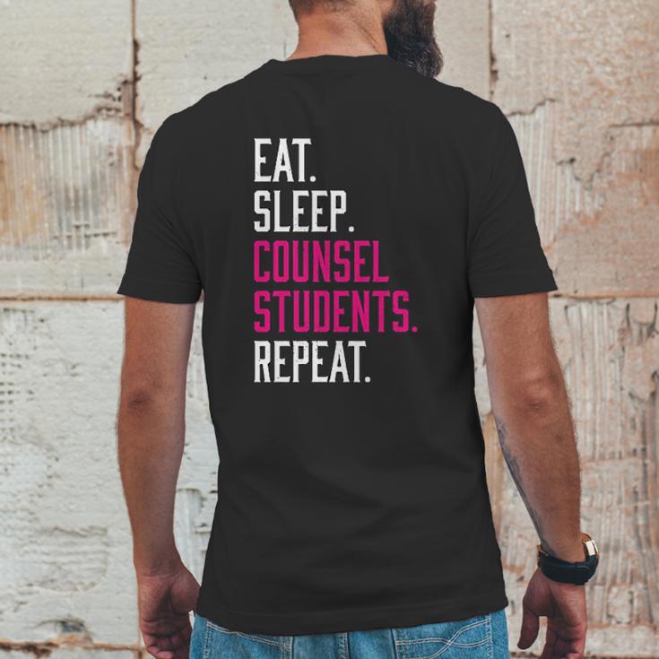 Eat Sleep Counsel Students Repeat Gift Mens Back Print T-shirt Funny Gifts