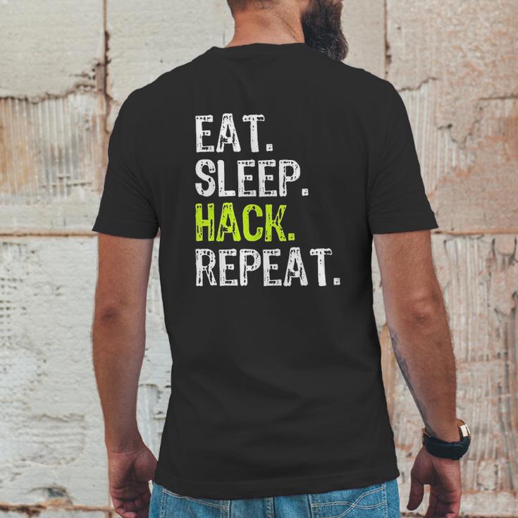 Eat Sleep Hack Hacker Hacking Security Funny Gift Mens Back Print T-shirt Funny Gifts