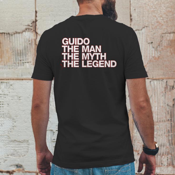 Eddany Guido The Man The Myth The Legend Left Aligned Mens Back Print T-shirt Funny Gifts