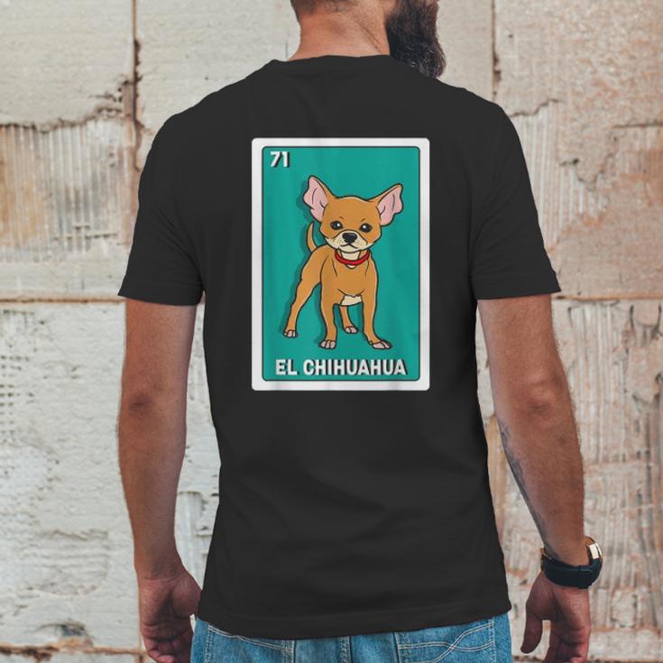 El Chihuahua Mexican Bingo Card Mens Back Print T-shirt Funny Gifts