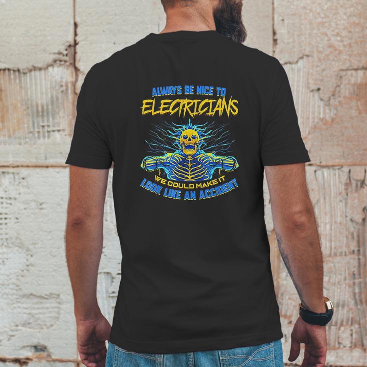 Electrician Funny Gift For Electrical Engineer Electricity Mens Back Print T-shirt Funny Gifts