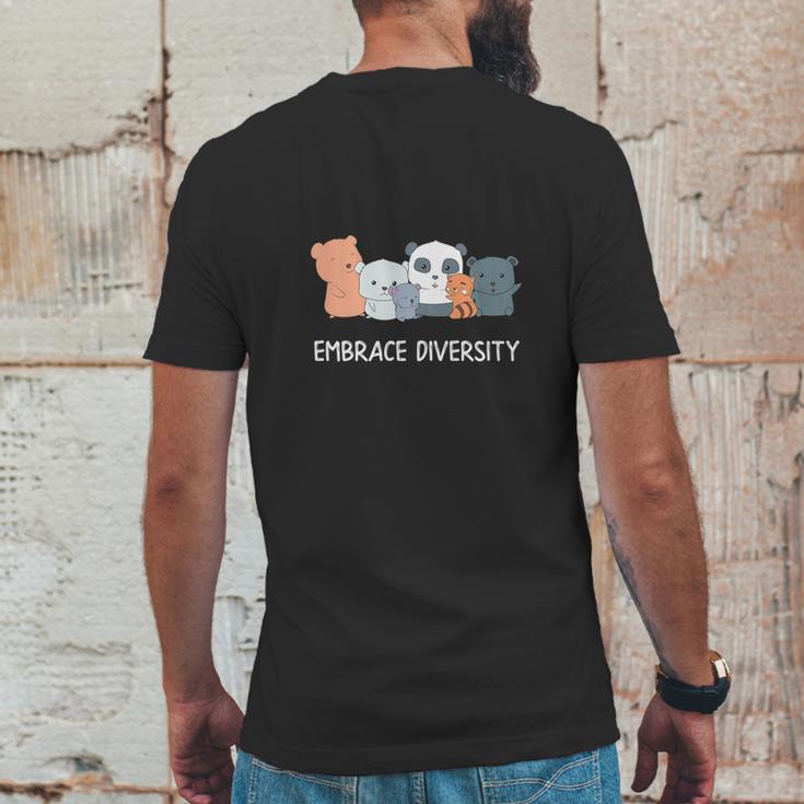 Embrace Diversity Funny Bear Kindness Animal Mens Back Print T-shirt Funny Gifts