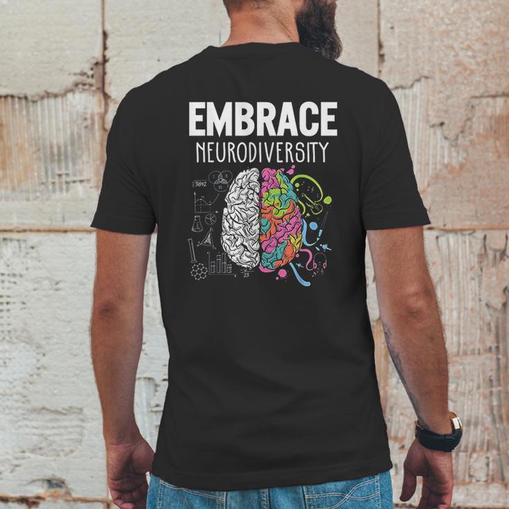 Embrace Neurodiversity Brain Mens Back Print T-shirt Funny Gifts